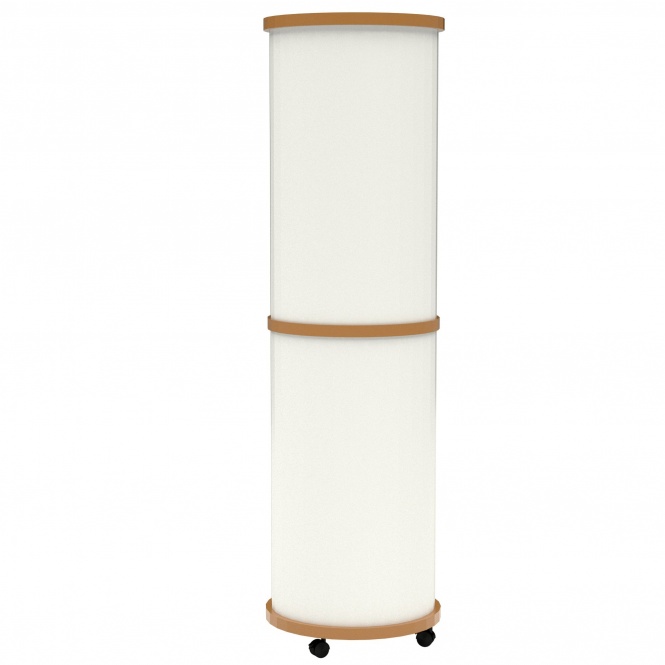 Infosäule fahrbar, Höhe 220 cm, Durchmesser 60 cm, Stahloberfläche, 